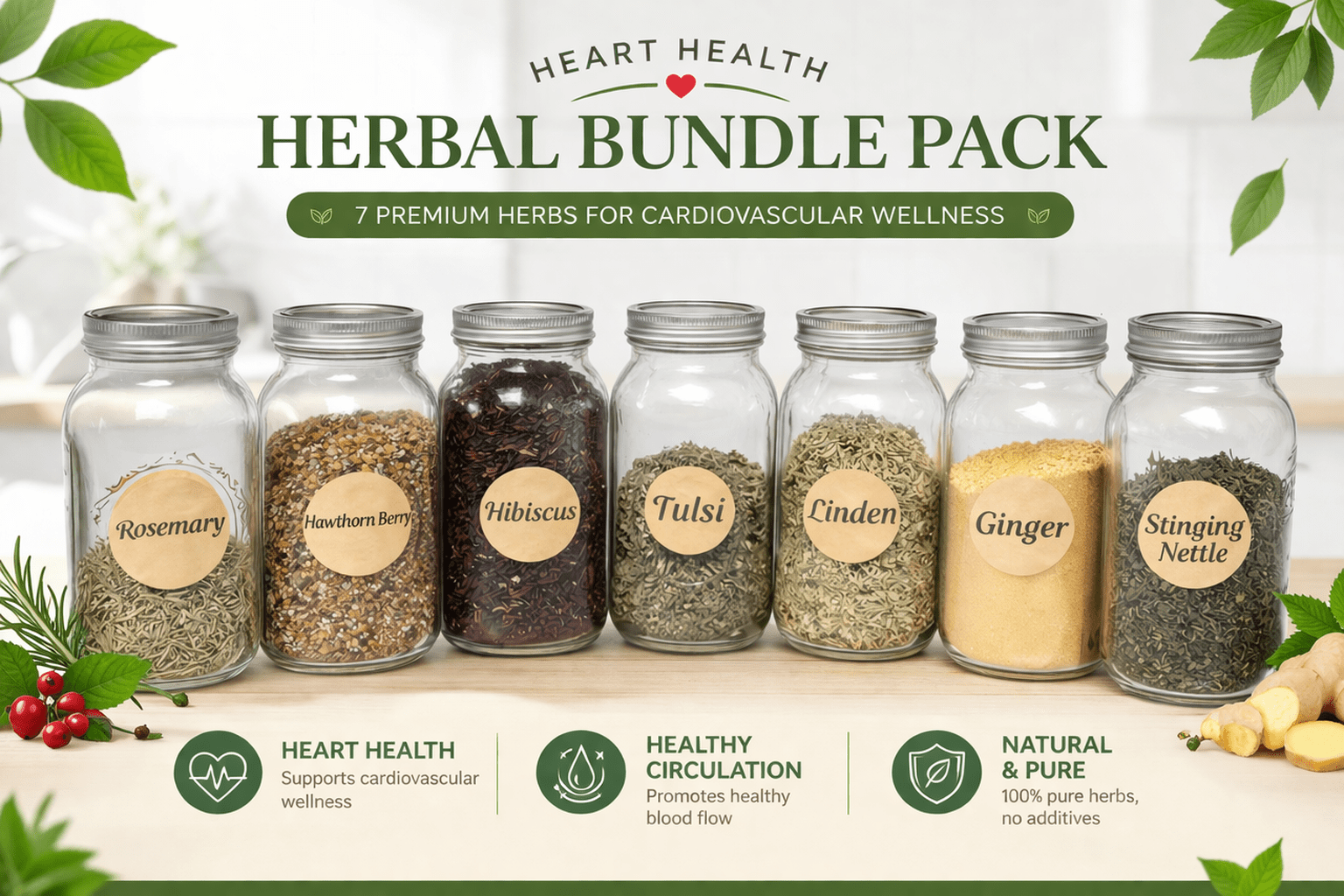 Heart Forward Herbal Bundle | 8 Loose Herbs for Tea Blending [4oz ...